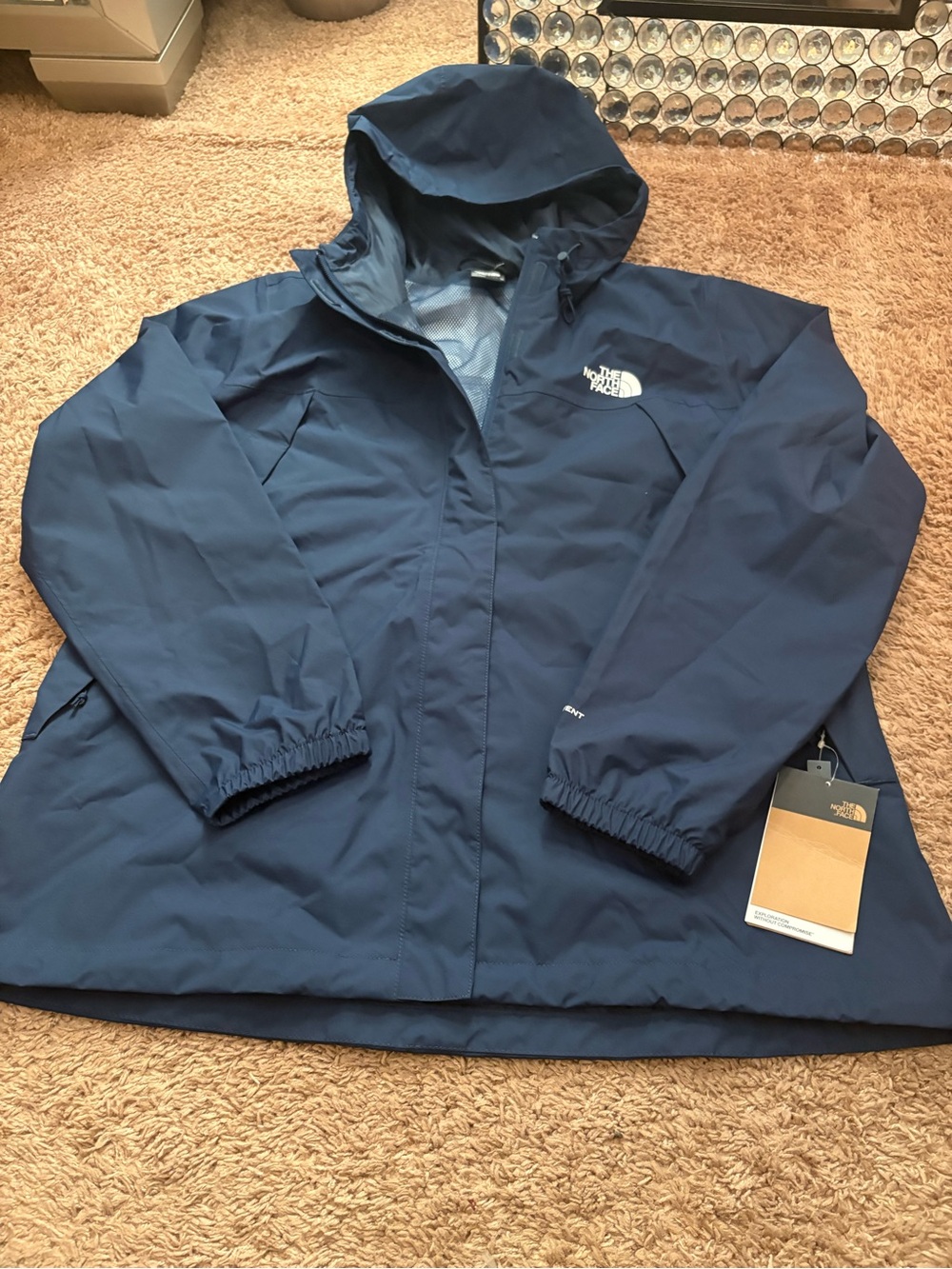 The North Face Women's Blue Waterproof Hooded Shell Jacket